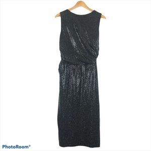 ALL SAINTS Black Wrap Skirt Allegra Shimmer Dress